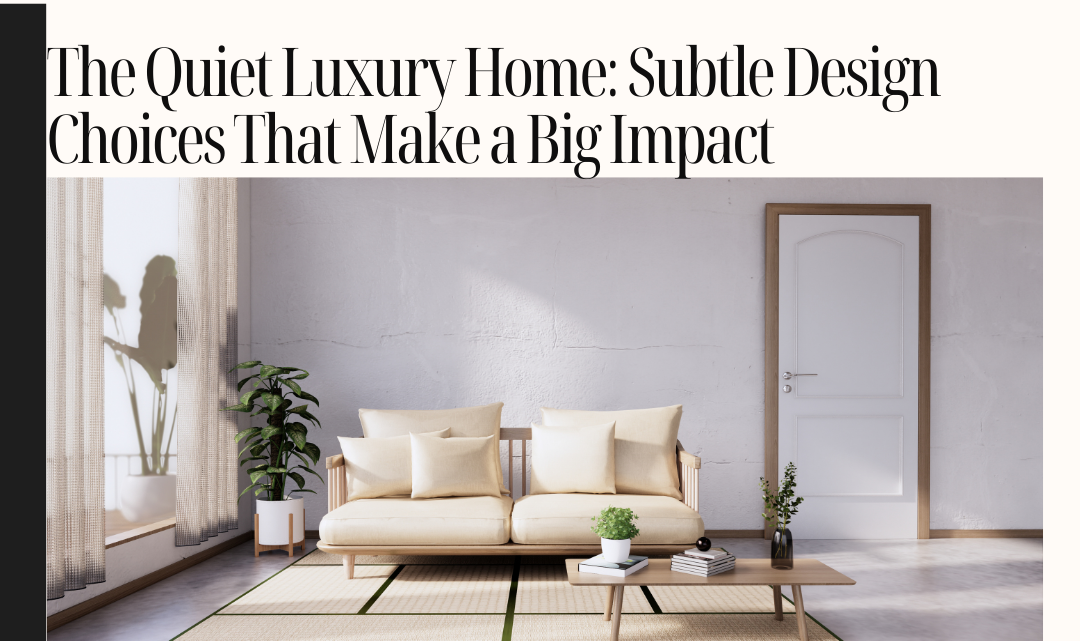 The Quiet Luxury Home Subtle Design Choices That Make a Big Impact